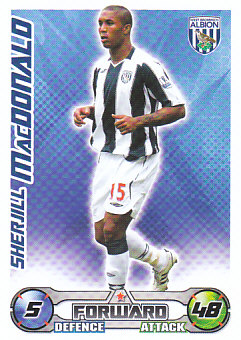 Sherjill MacDonald West Bromwich Albion 2008/09 Topps Match Attax #320